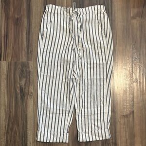 Striped Linen Blend Pants